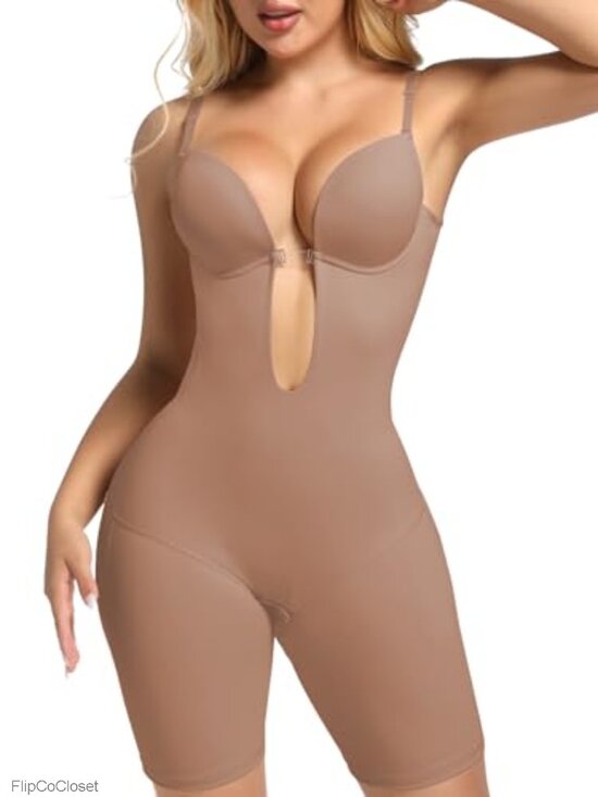 Other - Backless Plunge Shapewear Bodysuit Women Low Back Body Shaper Tummy Control